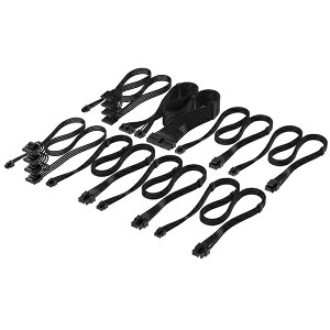 �y���������z�R���Z�A(������) CP-8920377 Elite Premium Individually Sleeved Type-4 PSU Cables Pro Kit Black�y�݌ɖڈ�:�����񂹁z