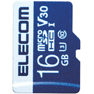 ELECOM MF-MS016GU13V3R microSDHC�J�[�h/ �f�[�^�����T�[�r�X�t/ �r�f�I�X�s�[�h�N���X�Ή�/ UHS-I U3 80MB/ s 16GB�y�݌ɖڈ�:�����񂹁z