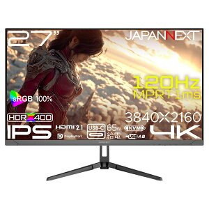 �y���������zJAPANNEXT JN-i27G120U2-HSPC6 �Q�[�~���O�t���f�B�X�v���C 27�^/ 3840×2160/ HDMI×2�ADP×1�AUSB-C×1/ �u���b�N/ �X�s�[�J�[�L/ 2�N�ۏ؁y�݌ɖڈ�:�͏��z