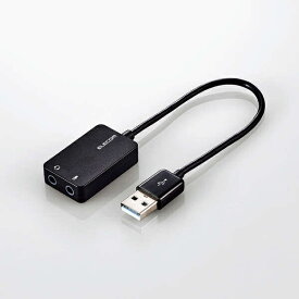 ELECOM USB-AADC02BK USBオーディオ変換アダプタ/ 0.15m/ ブラック【在庫目安:お取り寄せ】