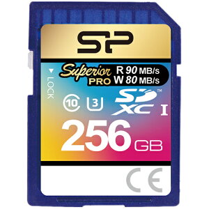 �y���������z�V���R���p���[ SP256GBSDXCU3V10 �yUHS-1�Ή��zSDHC�J�[�h 256GB Class10 UHS Class3 �Ǎ�90MB/ s ����45MB/ s�i�ő�l�j�y�݌ɖڈ�:�����񂹁z