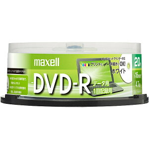 Maxell DR47PWE.20SP �f�[�^�pDVD-R 4.7GB 1-16�{�� �v�����^�u���z���C�g 20���X�s���h���P�[�X�y�݌ɖڈ�:�����񂹁z
