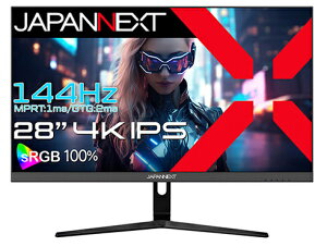 �y���������zJAPANNEXT JN-IPS28G144U �Q�[�~���O�t���f�B�X�v���C 28�^/ 3840×2160/ HDMI×2�ADP×2/ �u���b�N/ �X�s�[�J�[�L/ 2�N�ۏ؁y�݌ɖڈ�:�͏��z