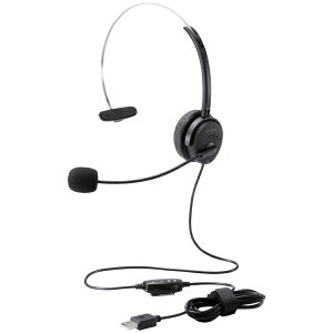 �y���������zELECOM HS-HP29UBK �I�[�o�[�w�b�h�^�C�v�w�b�h�Z�b�g/ �Ў�/ USB/ 30mm�h���C�o/ �u���b�N�y�݌ɖڈ�:�����񂹁z