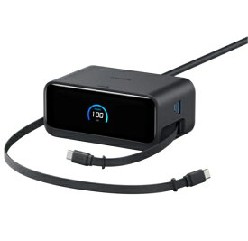 【送料無料】アンカー・ジャパン A91C8N11 Anker Nano Charging Station (7-in-1 100W 巻取り式 USB-C ケーブル) USBタップ 電源タップ ブラック【在庫目安:お取り寄せ】