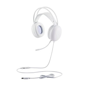 �y���������zELECOM HS-G09SUWH LED�n�E�W���O�Q�[�~���O�w�b�h�Z�b�g/ �����I�[�o�[�w�b�h/ 50mm�h���C�o/ USB-A/ �z���C�g�y�݌ɖڈ�:�����񂹁z