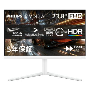 �y�݌ɖڈ�:����z�y���������zPHILIPS 24M2N3201P/11 EVNIA 260Hz�Ή��Q�[�~���O�t���f�B�X�v���C �i23.8�^/ 1920×1080/ HDMI�ADP/ �z���C�g/ �X�s�[�J��/ 5�N�ԃt���ۏ؁j