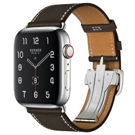 Apple Apple Watch Hermes Series5 44mm GPS+Cellularモデル MWRA2J/A+MTQG2FE/A A2157【ステンレススチールケース/ヴォー・バレニア(エベンヌ)シンプルトゥールディプロイアントバックルレザーストラップ】 [中