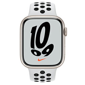 Apple Apple Watch Nike Series7 45mm GPS+Cellularモデル MKL43J/A A2478【スターライトアルミニウムケース/ピュアプラチナム ブラックNikeスポーツバンド】 [未使用] 【当社6ヶ月保証】 【 中古スマホとタ