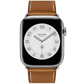 Apple Apple Watch Hermes Series7 45mm GPS+Cellularモデル MKMV3J/A+MKGE3FE/A A2478【シルバーステンレススチールケース/ヴォー・バレニア（フォーヴ）シンプルトゥールディプロイアントバックルレザースト