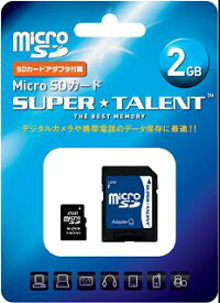 microSDカード 2GB 3年保証 SuperTalent ST02MSDA SDアダプタ 付 microSD マイクロSD
