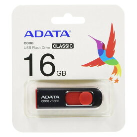 USBメモリ 16GB 5年保証 A-DATA USB2.0 スライド式 AC008-16G-RKD USB 黒