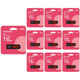 「10本セット」 USBメモリ 16GB 5年保証 A-DATA USB2.0 スライド式 AC008-16G-RKD USB 黒