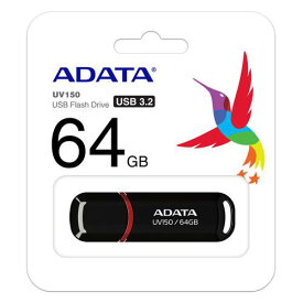 USBメモリ 64GB 5年保証 USB3.2 Gen1 A-DATA AUV150-64G-RBK キャップ式 USB3.0 USB