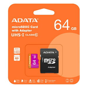 microSDカード 64GB 永久保証 A-DATA AUSDX64GUICL10-RA1 アダプタ付 microSDXC マイクロSD microSD
