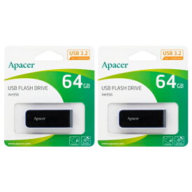 「2本セット」 USBメモリ 64GB 5年保証 USB3.2 Gen1 Apacer AP64GAH356B-1 スライド式 USB3.0 USB