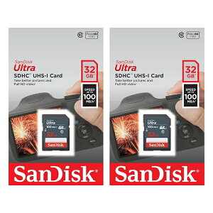 �T���f�B�X�NUltra 32GB�ySDHC�J�[�hSDSDUNR-032G-GN3IN x2�Z�b�g�zRead=100MB/s�EUHS-I�EClass10
