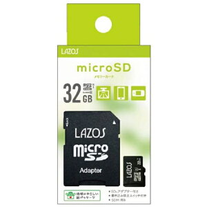 microSD�J�[�h 32GB �A�_�v�^�t L-B32MSD10-U1 LAZOS microSDHC �}�C�N��SD