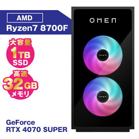 【新品 未開封】HP OMEN 35L Gaming Desktop GT16-0007jp AMD Ryzen7 8700F メモリ32GB SSD1TB RTX4070Super ゲーミングデスクトップパソコン ◇新品訳あり◇ アドバンスモデルv2