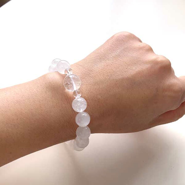 楽天市場】ヒマラヤ水晶 ヒマラヤアイスクォーツブレスレット 10mm 