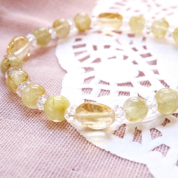 楽天市場】ルチルクォーツ シトリン ブレスレット【金運アップの  