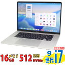 3K対応 美品 16インチ Apple MacBook Pro 2019 (A2141 TouchBar) シルバー / macOS 26 Tahoe / 超高性能 第9世代Core i7-9750H/ 16GB/ 爆速NVMe式512GB-SSD/ Radeon Pro 5300M/ カメラ/ 無線 【中古ノートパソコン 中古パソコン 中古PC】税込送料無料 即日発送