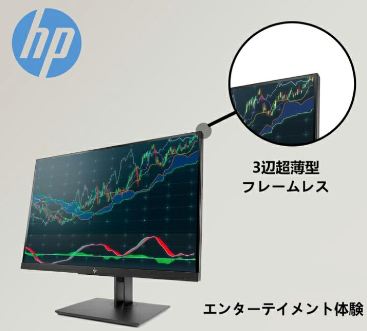 楽天市場】HP 3辺狭額縁ベゼル採用モニター 新デザイン、24インチ 