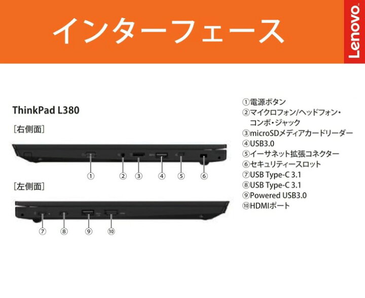 楽天市場】レノボ ThinkPad L380 13.3インチ FHD（1920x1080）IPS 