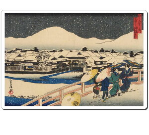 浮世絵マウスパッド 薄ぴた U13002 長谷川貞信 - 都名所之内 四条橋より縄手通大和橋を望