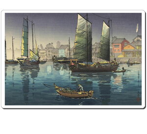 浮世絵マウスパッド 薄ぴた U14009 土屋光逸 - 瀬戸内海 明石の港