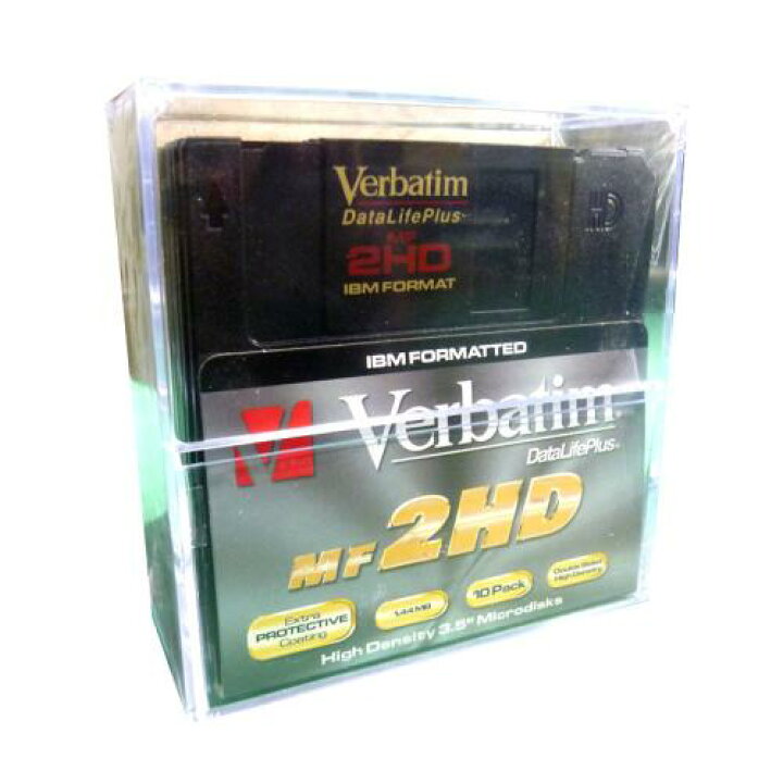 楽天市場】Verbatim MF2HD 黒 10枚プラスチックケース入 2HD 3.5型 