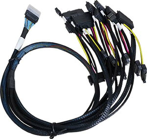 Areca SFF-8654 74P to 8x SFF-8639 with power P[u 1m 92.5ohmb26II-1C5439-1M00-U3