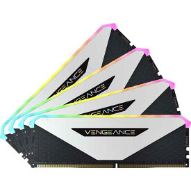 Corsair 32GB(8GBx4) DDR4 3600MHz (PC4-28800) 18-22-22-42 UDIMM VENGEANCE RGB RT ホワイト 1.35V for AMD Ryzen｜CMN32GX4M4Z3600C18W