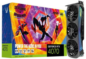 ZOTAC GAMING GeForce RTX 4070 AMP AIRO SPIDER-MAN: Across the Spider-Verse Bundle スパイダーマン限定モデル グラフィックボード｜ZTRTX4070AMPSP/ZT-D40700F-10SMP