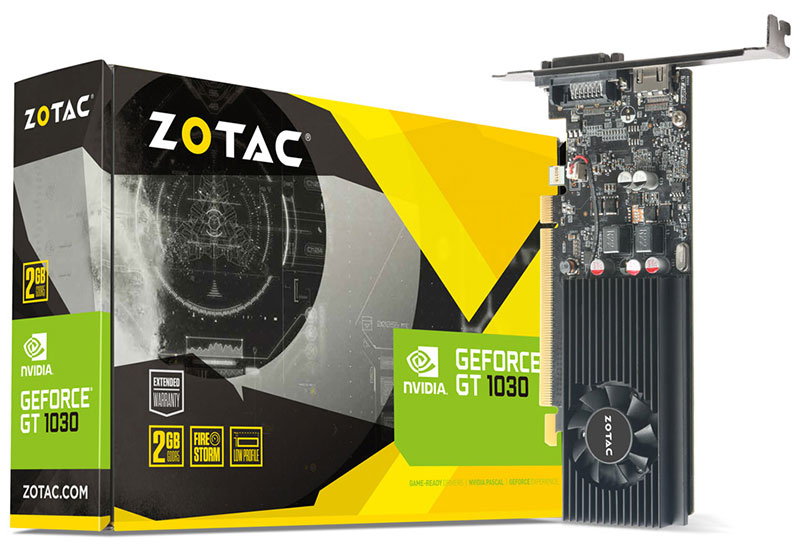 ZOTAC GeForce 国際ブランド GT 1030 2GB ZT-P10300A-10L ZTGT1030-2GD5LP ロープロファイルに準拠した1スロットサイズのグラフィックスボード 全店販売中 GDDR5
