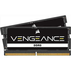 Corsair 32GB(16GBx2) DDR5 5600MT/s (PC5-44800) 48-48-48-90 SODIMM Unbuffered ブラック PCB 1.1V VENGEANCE｜CMSX32GX5M2A5600C48
