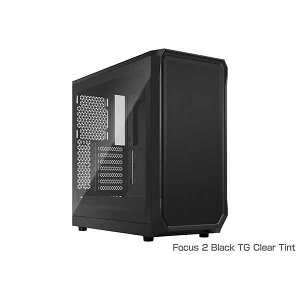 Fractal Design Focus 2 Black TG Clear Tint �G�A�t���[�d���̃t�����g�f�U�C�� �~�h���^���[�^PC�P�[�X �u���b�N�bFD-C-FOC2A-01