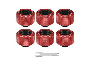 Thermaltake Pacific C-Pro G1/4 PETG 16mm OD PET-G�`���[�u�p�R���v���b�V�����t�B�b�e�B���O 6�Z�b�g ���b�h�bCL-W209-CU00RE-B