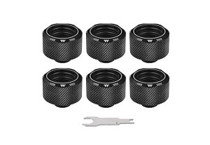 Thermaltake Pacific C-Pro G1/4 PETG 16mm OD PET-G�`���[�u�p�R���v���b�V�����t�B�b�e�B���O 6�Z�b�g �u���b�N�bCL-W214-CU00BL-B