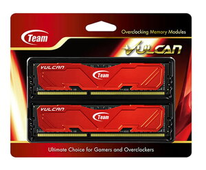 Team 8GB(4GBx2) VULCAN RED Long DDR3 1600Mhz(PC3-12800)bTLRED38G1600HC9DC01-P