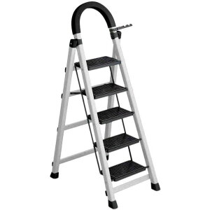 踏み台 脚立 折りたたみ 5段 ステップ台 持ち手付き 滑り止め 耐荷重100kg 天板幅広 軽量 ステップスツール ステップラダー はしご 梯子 収納ラック 植物棚 フラワースタンド 飾り台 省スペー