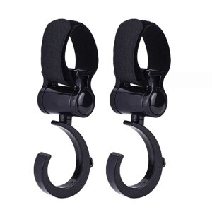 ベビーカーフック2個セット 360度回転 ベビーカー 荷物フック ヘッドレスト スーツケース 自転車のハンドル部分 パイプ家具 パイプヘッド キッチン回り カートなど幅広くマルチマルチフッ