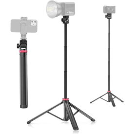 【送料無料】自撮り棒 スマホ 三脚36.5〜204cm 五段 調節可能 コンパクトデジカメ 三脚セルカ棒 折り畳み式 伸縮自在 180度回転　1/4ネジ雲台 アルミ合金 V200