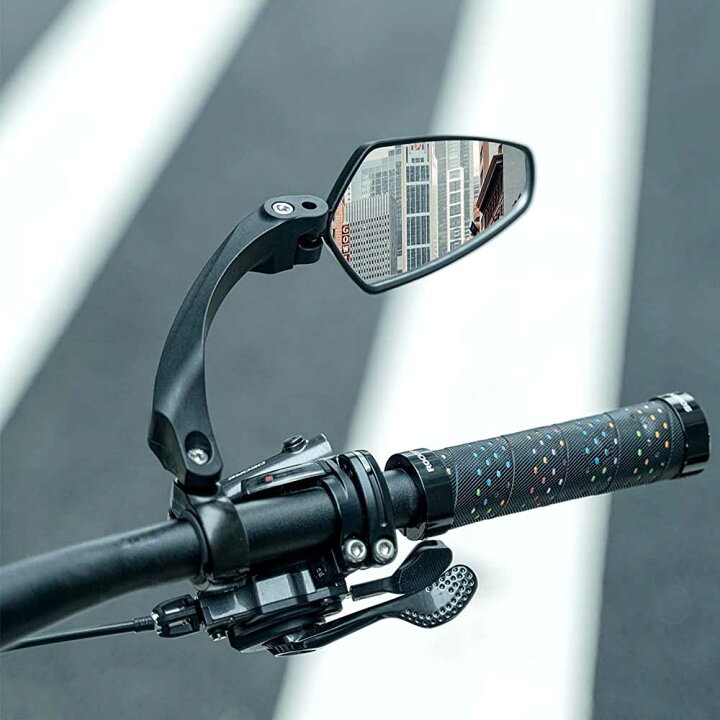 サイドミラー 広角 凸面鏡 自転車 バックミラー  180回転可能 ハンドルバー