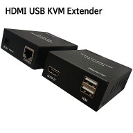 HDMI USB KVM Extender エクステンダー 60m延長 HDMI 分配 延長器 1080P 2HDMI 出力 LAN 変換 HDMI USB …