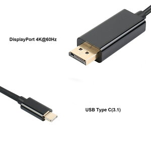  USB 3.1 Type-C to DisplayPort ϊ P[u bLRlN^[ USB C to DP 4K𑜓xϊA_v^ 1.8mMacbook Pro Air iPadProȂ
