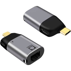 TypeC USB C to LAN ϊA_v^[ (RJ45 1GBS+60W PD) Ethernet L 2in1 Switch C[Tlbg] USB Type C to RJ45 MKrbg A_v^ 60W PD }[d ]xő 1000MbpsΉ Windows/macOS/Android/iOS/Chrome OS