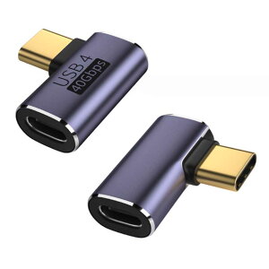 USB 4.0 Type C �ϊ��A�_�v�^1�� �^�C�vC �����A�_�v�^�X�g���[�g L�� U�^ USB4.0�����A�_�v�^ 40Gbps�����]�� PD100W/5A�}���[�d 90�x 8K@60Hz�f���o�͑Ή� Thunderbolt 3�AMac Book Pro�ANintendo Switch�AiPad iPhone15 