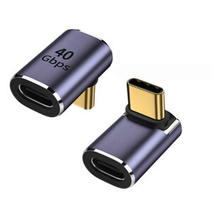USB 4.0 Type C �ϊ��A�_�v�^1�� �^�C�vC �����A�_�v�^�X�g���[�g L�� U�^ USB4.0�����A�_�v�^ 40Gbps�����]�� PD100W/5A�}���[�d 90�x 8K@60Hz�f���o�͑Ή� Thunderbolt 3�AMac Book Pro�ANintendo Switch�AiPad iPhone15 