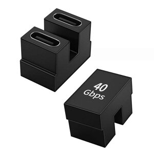 USB 4.0 Type C �ϊ��A�_�v�^1�� �^�C�vC �����A�_�v�^�X�g���[�g L�� U�^ USB4.0�����A�_�v�^ 40Gbps�����]�� PD100W/5A�}���[�d 90�x 8K@60Hz�f���o�͑Ή� Thunderbolt 3�AMac Book Pro�ANintendo Switch�AiPad iPhone15 